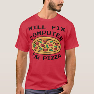 Camiseta Computadora Wi-Fi Para Pizza Comida Italiana Lover