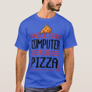 Camiseta Computadora Wi-Fi Para Pizza Comida Italiana Lover