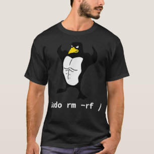 Camiseta Computadoras Sudo rm rf Tu Linu Penguin