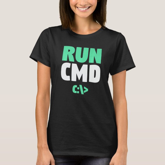 Camiseta Computer Programmer Command Prompt  Run CMD (Anverso)
