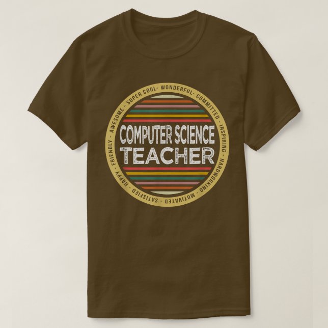 Camiseta Computer Science Teacher Shirt Funny Profession Bi (Diseño del anverso)