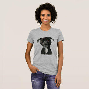 Camiseta "Comtemplando" la pintura del perro del pitbull