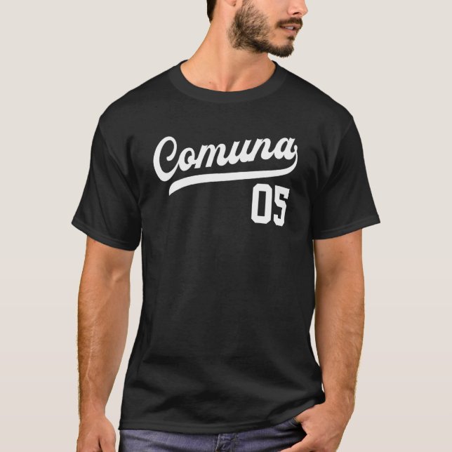 Camiseta Comuna 05 Español Barrios Medellín Colombia Comun (Anverso)