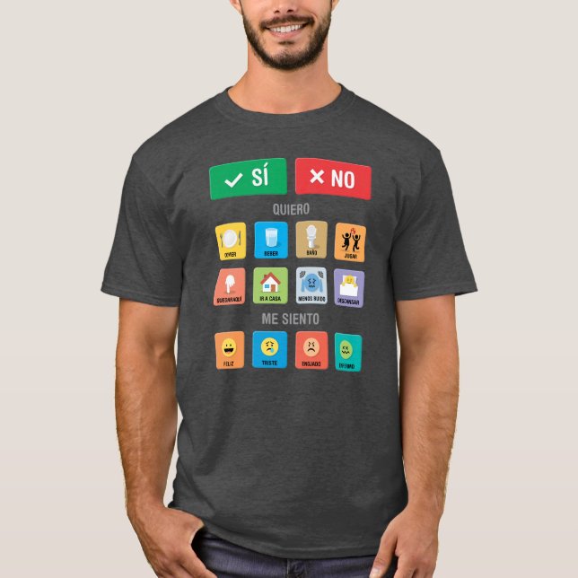 Camiseta Comunicación 01: Autismo español AAC PECS (Anverso)
