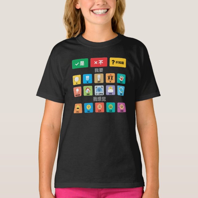 Camiseta Comunicación 02: Autismo chino AAC PECS (Anverso)