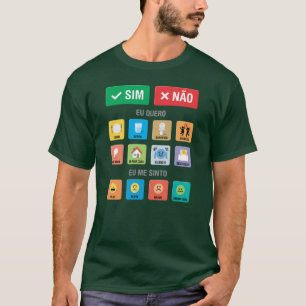 Camiseta Comunicación de puntaje de PT-BR Autism AAC PECS 0