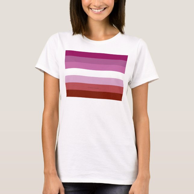 Camiseta Comunidad femenina de la bandera del orgullo lésbi (Anverso)