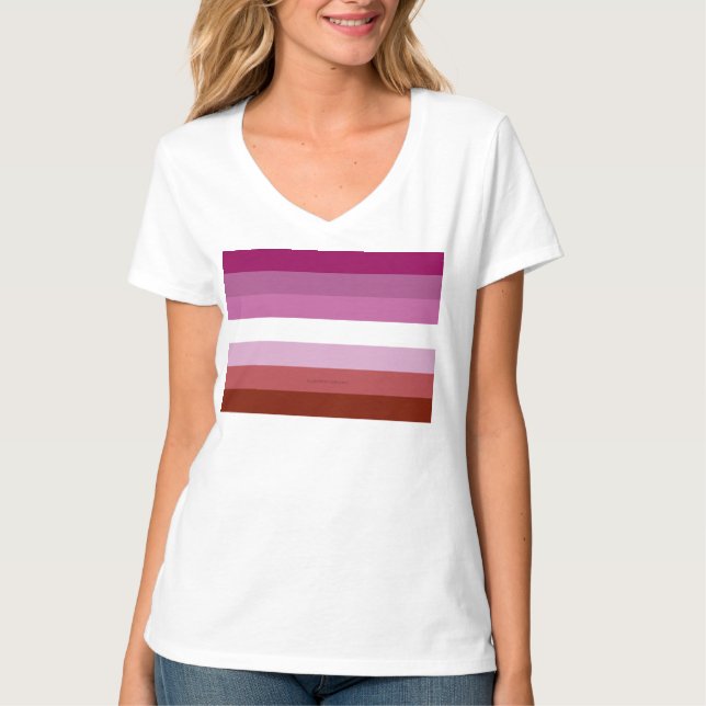 Camiseta Comunidad femenina de la bandera del orgullo lésbi (Anverso)