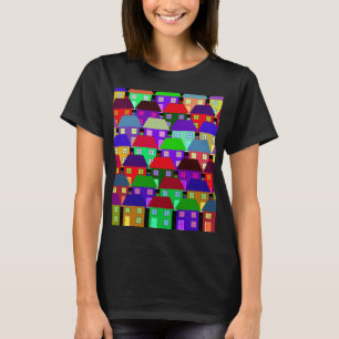 Camiseta Comunidad Hogar Colorido Casas