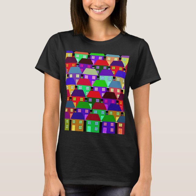 Camiseta Comunidad Hogar Colorido Casas (Anverso)