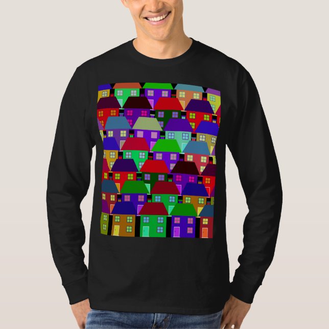 Camiseta Comunidad Hogar Colorido Casas (Anverso)