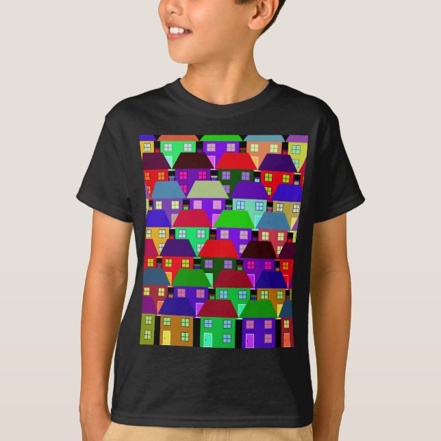 Camiseta Comunidad Hogar Colorido Casas (Anverso)