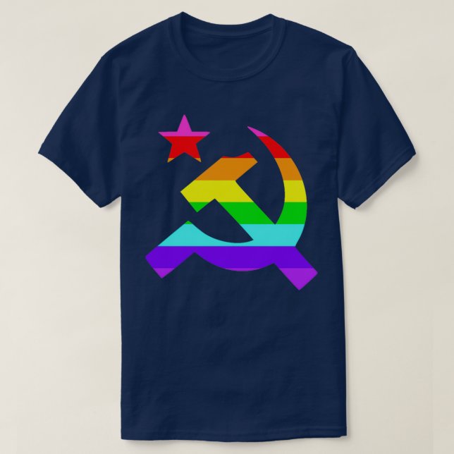 Camiseta Comunista LGBT gay del arcoiris (Diseño del anverso)