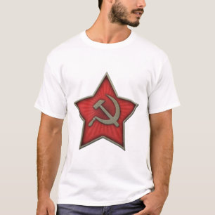 Camiseta Comunista soviético del martillo y de la hoz de la