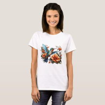 Camiseta con adorable diseño de pájaro zumbido