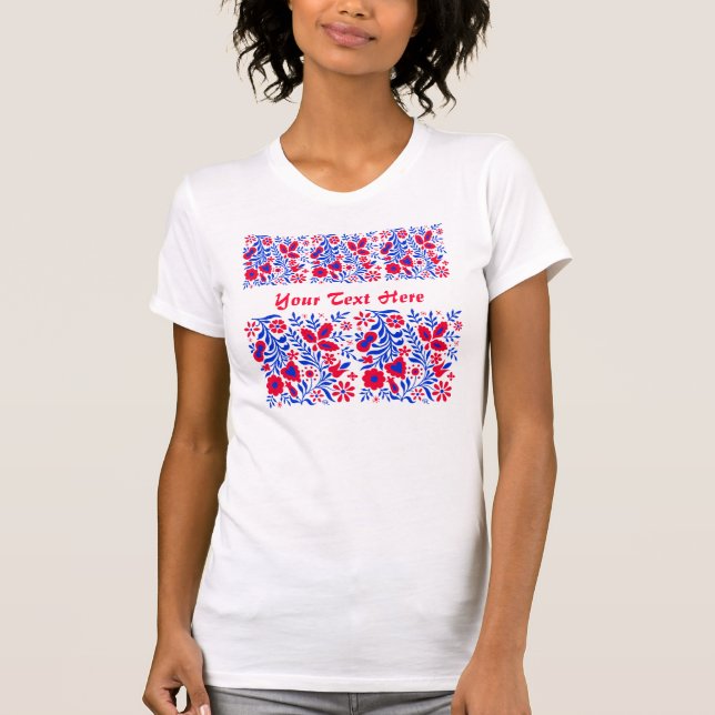Camiseta con adornos eslovenos en colores (Anverso)