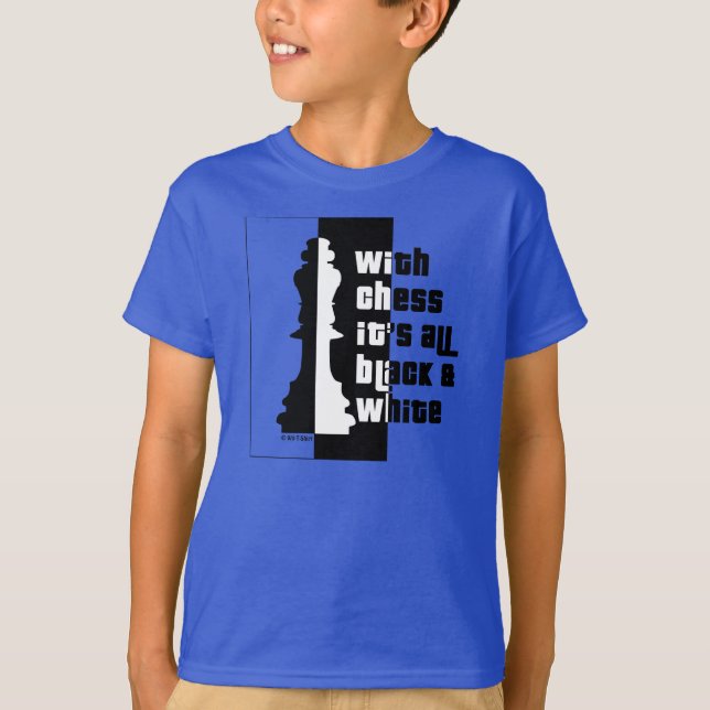 Camiseta Con ajedrez su todo blanco y negro (Anverso)