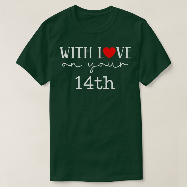 Camiseta Con amor en tu 14° (Diseño del anverso)