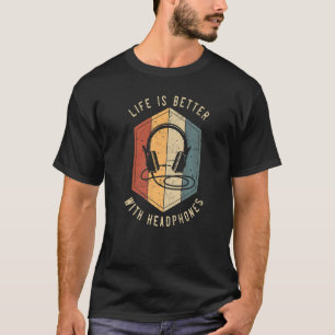 Camiseta Con Auriculares Para El Mezclador Dj Del Productor
