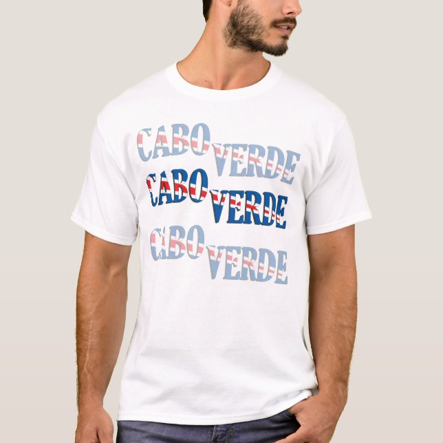 Camiseta con bandera 3D de Cabo Verde (Anverso)