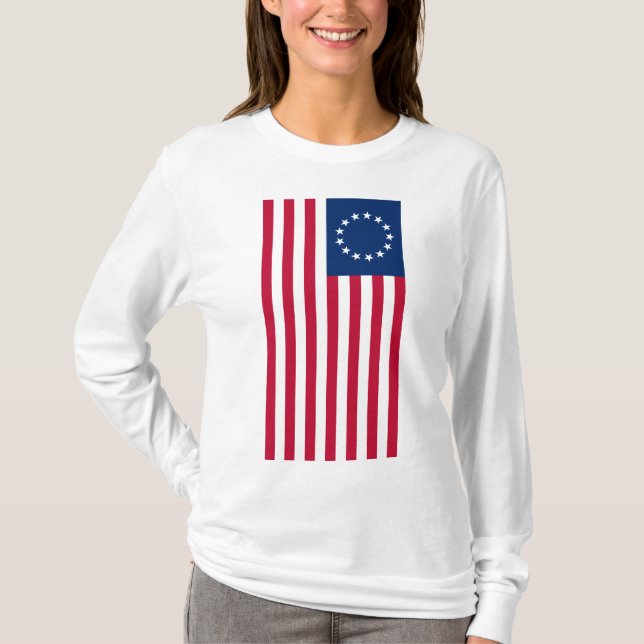 Camiseta con bandera Betsy Ross vertical (Anverso)