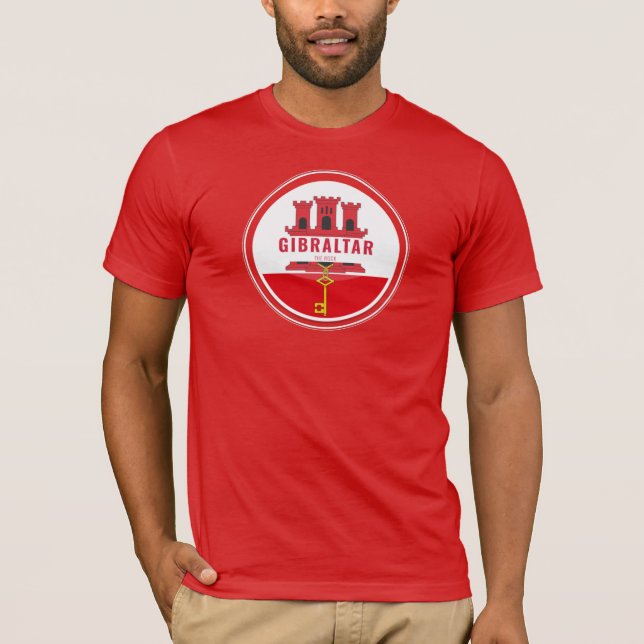 Camiseta con bandera circular de Gibraltar (Anverso)