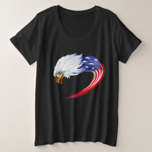 Camiseta con bandera de águila de tamaño superior