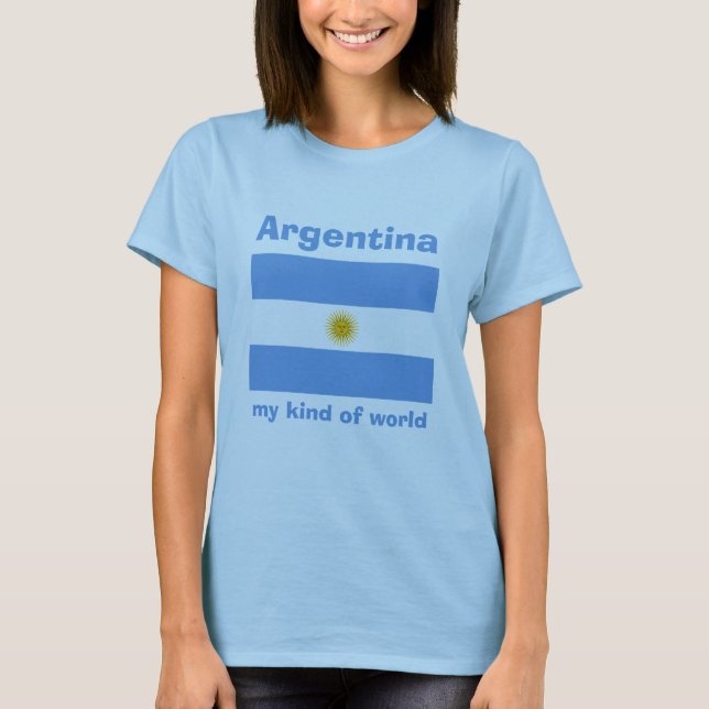 Camiseta con bandera de Argentina + mapa + texto (Anverso)