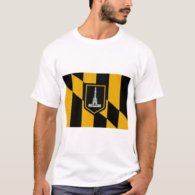 Camiseta con bandera de Baltimore, Maryland, Estad (Anverso)