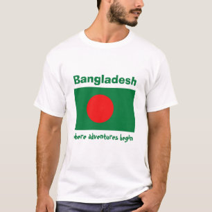 Camiseta con bandera de Bangladesh + mapa + texto