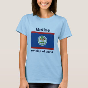 Camiseta con bandera de Belice + mapa + texto