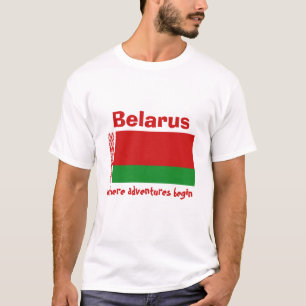 Camiseta con bandera de Bielorrusia + mapa + texto