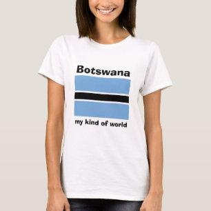 Camiseta con bandera de Botsuana + mapa + texto