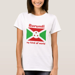 Camiseta con bandera de Burundi + mapa + texto
