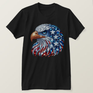 Camiseta con bandera de cabeza de águila americana