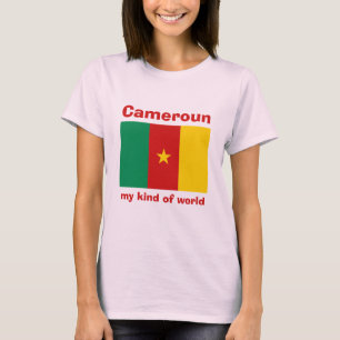 Camiseta con bandera de Camerún + mapa + texto