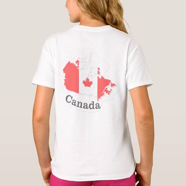 Camiseta con bandera de Canadá - Diseño de Pegatin (Reverso)