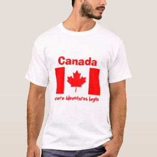 Camiseta con bandera de Canadá + mapa + texto