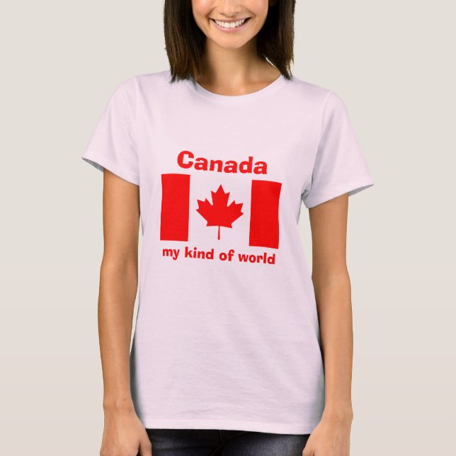 Camiseta con bandera de Canadá + mapa + texto (Anverso)
