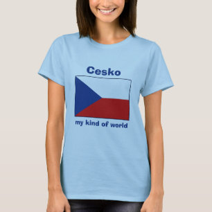 Camiseta con bandera de Chequia + mapa + texto