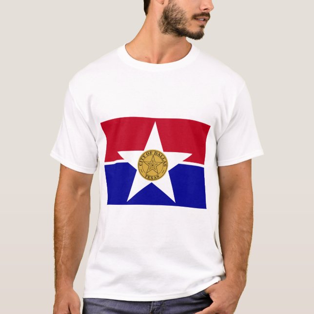 Camiseta con bandera de Dallas, Texas, Estados Uni (Anverso)