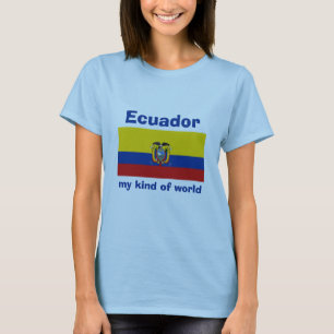 Camiseta con bandera de Ecuador + mapa + texto