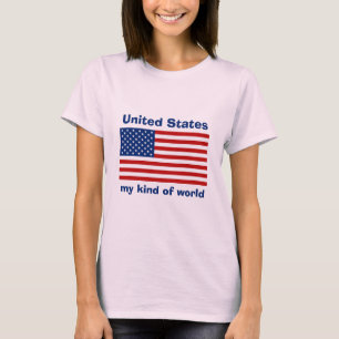 Camiseta con bandera de EE. UU. + mapa + texto