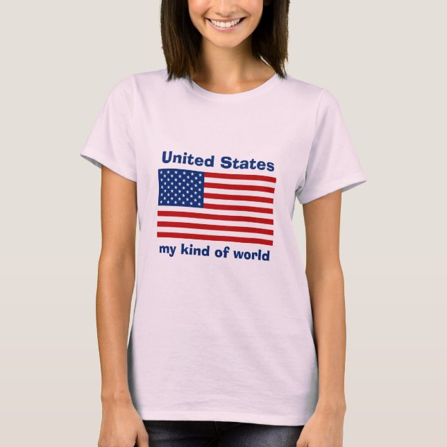 Camiseta con bandera de EE. UU. + mapa + texto (Anverso)