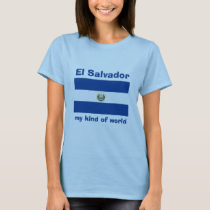 Camiseta con bandera de El Salvador + mapa + texto