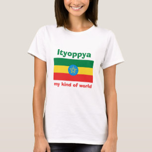 Camiseta con bandera de Etiopía + mapa + texto
