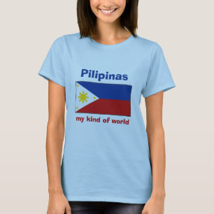 Camiseta con bandera de Filipinas + mapa + texto