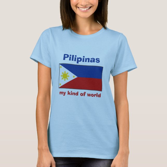 Camiseta con bandera de Filipinas + mapa + texto (Anverso)