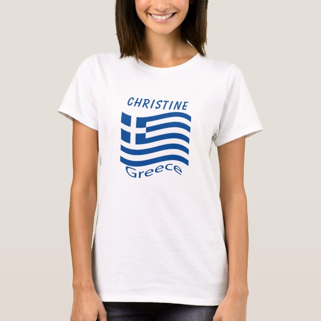 Camiseta con bandera de Grecia (Anverso)