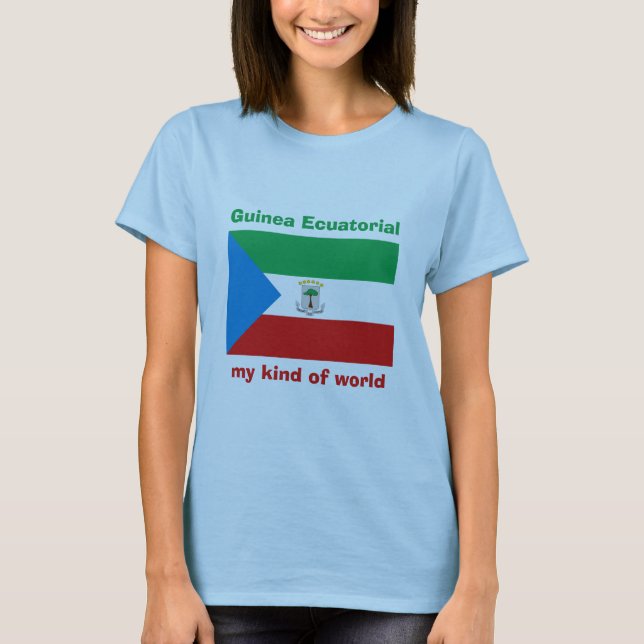 Camiseta con bandera de Guinea Ecuatorial + Mapa + (Anverso)